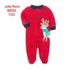 Rompers Docinmom 2023 baby warm clothing wool jumpsuit cartoon fox dinosaur pajamas newborn baby clothing jumpsuit work clothesL24F