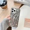 Cell Phone Cases Retro Solid Color Feather Gauze Pattern Stereoscopic Pearl Decoration Cover Case For iPhone 15 14 13 Pro Max J240426