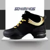 Boots Chaussures de jazz féminin Laceup baskets Breathable Air Cushion Lady Split Sole Athletic Walking Dance Shoes Plateforme