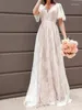 Vestidos de fiesta 2024 Spring Summer Summer Pink Pink Lining White Lace White Backless Wedding Vestido de honor