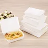 Ensembles de vaisselle Boîte de repas Takeaway Tools Eco- jetable Emballage en papier à grande capacité Dishware épaissis Déjeuner dégradable 50pcs / pack