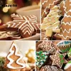 Formy 4PC / zestaw plastikowe formy do pieczenia ciasteczek śnieżny / płatek śniegu / choinka / Santa Claus wzór pieczenia formy biszkoptowe