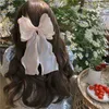 Haarklammern Barrettes 2024 Koreanische Haarclip Mehrschicht Perarlescent Ribbon Bow Spring Haarnadel Damen Kreative Chiffon Clips Mädchen Haarzubehör 240426