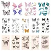 Tattoo -overdracht 1 vel Tatoo 3D Girl Women Waterdicht Black Butterfly Tijdelijke tattoo sticker Body Art Fake Tatto Flash Pols 240426