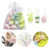 Decorazione per feste 12 pezzi di plastica Pasqua uova di Pasqua sospeso Basket albero colorato per bambini Happy Gift decorazioni per la casa