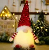 Jul Gnome Plush Glowing Toys Home Xmas Decoration Nytt år Bling Toy Christma Gifts Kids Santa Claus Snowman Ornament