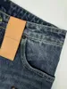 Designer Women Jeans 1ACD67 High waist jeans Letter Print Denim Trousers Leather sticker Jeans Womens Decoration Casual Blue boot cut pant jeans
