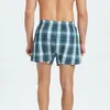 Underpants Männer Unterwäsche Boxer Plaid Baumwolle bequemes gestreiftes Höschen lockern hochwertiger übergroßer atmungsaktiv