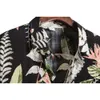 Men's Shirt Short Sleeved Lapel Printed Shirt Men's Hawaiian Shirt Floral Lining