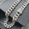 Hiphop Miami Cuban Chain Link 925 Silver Thick Chain Iced Out 12mm Moissanite Cuban Chain Bracelet Necklace
