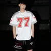 New 77 Ice Hockey Short Sleeved American Sports Patchwork Casual Rugby Basketball Hip-hop Jersey T-shirt for Men