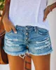 Dames jeans zomer blauwe vrouwen denim shorts hoge taille Jean vrouwelijk elastiek scheurde korte modestraatbodems