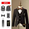 Clothing Sets 2024 Children's Gentleman Boys' Tuxedo Beading Design Kids Formal Wedding Birthday Party Suits Elegant Gown A3628