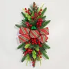 Flores decorativas Simulação de Natal Garland com corda clara de inverno de inverno grinaldas swag gleamy parede janela pendurada ornamento para festa