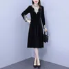 Vestidos casuais ehqaxin 2024 Autumn Winter Dress Fashion Fashion Fashion Korean Vintage Bordado elegante Pullover de veludo elegante L-5xl