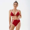 Nouvelle couleur solide bikini bikini personnalisé Hollow Out Sexy Fashion Split Split Swimsuit pour les femmes