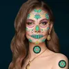 Tatuaż Transfer Halloween Luminous Tattoo naklejka Tymczasowa zabawna czaszka Dress Up twarz naklejki na festiwal duchów