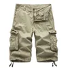 2024 Men's Shorts Trendy Men's Thin Multi Pocket Workwear Pants Loose Large Casual Pants Trendy Middle Pants Men's