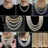 18K Gold Hip Hop 925 Sterling Silver VVS Moissanite Diamond Iced Out 3 Row Cuban Link Tennis Chain armband ketting mannen