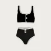 Set 2024 Bloc de couleurs de maillot de bain pour femmes Sexy Bikini Swimwear Femmes Saisie de bain de luxe