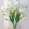 Flores decorativas 1 PC Artificial Iris Flowet Bouquet Silk Orchid Spring Decoración de la boda de la boda Suministros de fiesta falsas