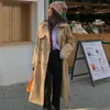 Casual Dresses 2024 Manufacturer's Off The Shelf Classic Draping Thin Medium Long Korean Khaki Windbreaker Trench Coat For Women