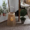 Candle Holders Woven Wood Lantern Atmosphere Hanging Outdoor Bamboo Gold Holder Hollow Bougie Mariage Suporte De Vela Candelabros