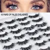 False wimpers Product 16 paar gefrituurde krullend dikke nep Natural Artificial Mink Cosplay Manga Beauty Cosmetics Make -up