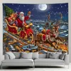 Wandteppiche Vintage Fenster Weihnachten thematisch Wandteppich Santas Geschenk Bauernhaus Country Haus Garten Wand Hanging Dekor Kunst Wohnzimmer Wandgemälde