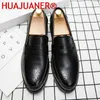 Dress Shoes Penny Loafers Men Casual Slip On Leather Big Size 38-46 Brogue Carving Loafer Driving Party