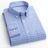 Męskie koszule bawełniane wiosna i jesień Oxford Tekstile Shirt Fashion Slim Fit Business Check Business