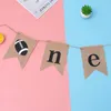 Fleurs décoratives 1pc Banner de jute de rugby de rugby Pull Flag Birthday Party Decoration Supplies un an pour enfants bébé