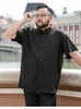 Herren -Hemd -Shirts Sommer -Männer -Shirt Kurzarm Plus Größe Big 8xl Hochzeit 9xl 10xl 12xl formelle Bürogeschäft Marine Blau Schwarz