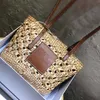 Designer Bag Beach Bags Luxury Handbag Straw Bag Fashion Womens Shoulder Bag Personlighet Straw Women Patchwork Floral Canvas Applicies Fashion Totes Handväskor