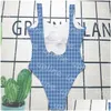 Carta de trajes de baño para mujeres Impresión Mujeres acolchadas One Piece Bíqui Sexy Sling sin nausas de baño Bikini Bikini Drop de entrega DHNEF