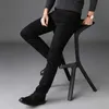 Mäns jeans 2023 herr elastiska svarta jeans klassisk affärsstil mode pure fit denim pants mens varumärke casual trussl244