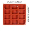 Moulds 12Cavity Square Shape Cake Mold Mini Fancy Brownie Cake Pan Silicone Mold Baking Mould Cookie Muffin Tray