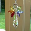 Decorative Figurines Modern Rainbow Crystal Angel Chakra Suncatcher Car Charm Pendant For Auto Rear View Mirror Hanging Decor