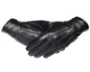 Gours Glants d'hiver Men Gants de cuir authentiques Scran tactu