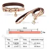 Designer Pet Collar and Leash Set Fashion Adjustable Leather Classic Plaid Collars for Dogs Pet Supplies No Pull Dog Harness for Small Dogs Cats Gift for Dog S B36