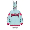 Kakazzy modemerk vol pull cosplay3d digitale print hoodie ritssluiting tot topfamilie met capuchon