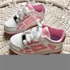 Kinderontwerper sneakers skel top lage hardloopschoenen lederen botten applique jeugd peuter gradeschool kinderen jongen meisje casual schoenen