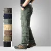 Men's Pants Plus Size 44 Spring/Summer Mens Cotton Cargo Pants Mens Multi Pocket Mens Casual Jogging Pants MensL2404