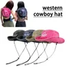 Berets Vintage Western Cowboy Hat for Men Women Panama Straw Sun Elegant Jazz Cap Sombrero Hombre O2D0