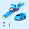 Electric/RC CAR 2.4G Mini Cartoon RC Small Cars Simulation Watch Remote Control Cute Infrared Sensor Model Charging Toy Childrens Giftl2404
