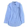 女性用ブラウスシャツデザイナー2024春/夏、新しいゆるくファッショナブルなカジュアルな肩の袖刺繍ポロネックシャツb2bc