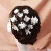 Flores decorativas feitas artesanais em estilo boêmio suprimentos de casamento country romântico cocar de noiva branca hidrangea seca hairpin dama de dama de honra