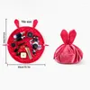 Storage Bags Cosmetic Bag Cute Soft Ear Velvet Drawstring Style Large Capacity Organizer Home Supplies