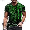 T-shirt maschile da uomo Summer Stampa casual 3d harajuku street style comodo abbigliamento di grandi dimensioni t-shirt a manica corta a collo rotondo.xs-6xlxw