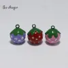 Shaves 3Colors esmalte o cobre Strawberry Cartoon Bell Charms